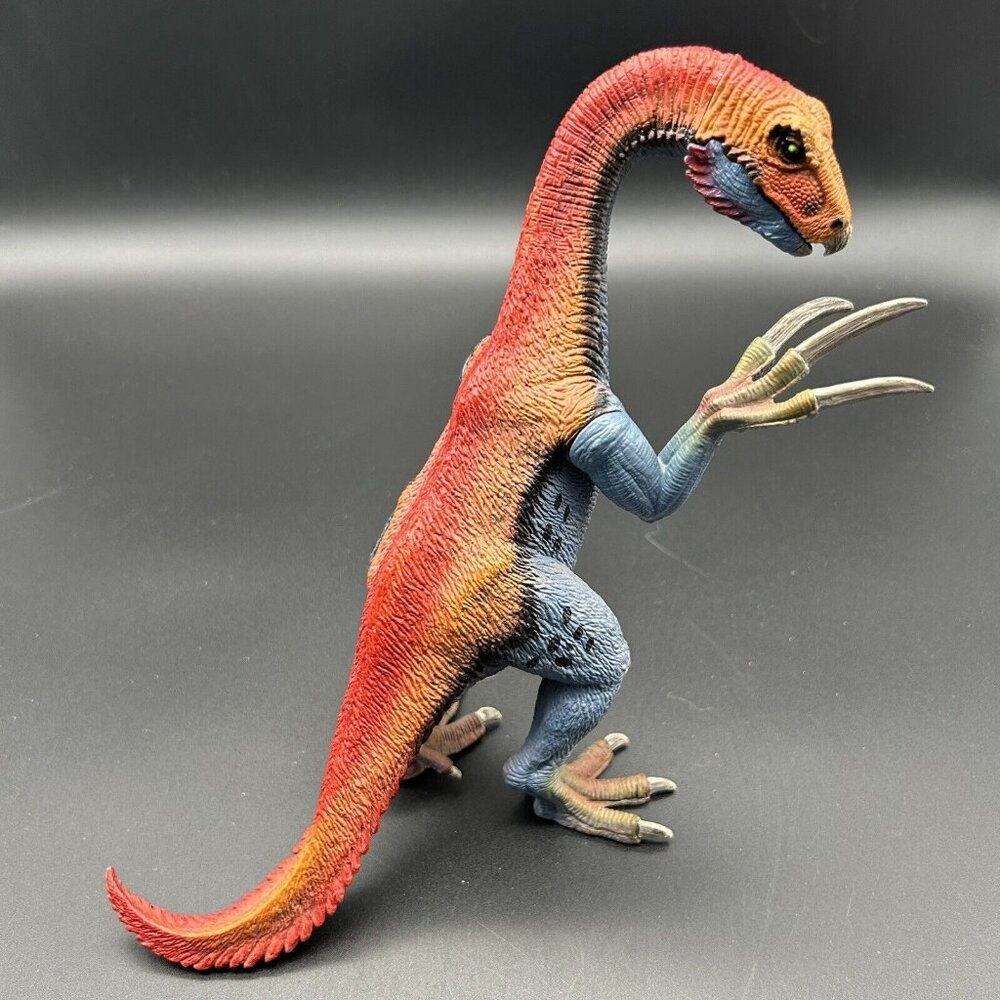 2/$20 Toy Dinosaur Schleich Therizinosaurus Figure Movable Mouth Arms Red Blue